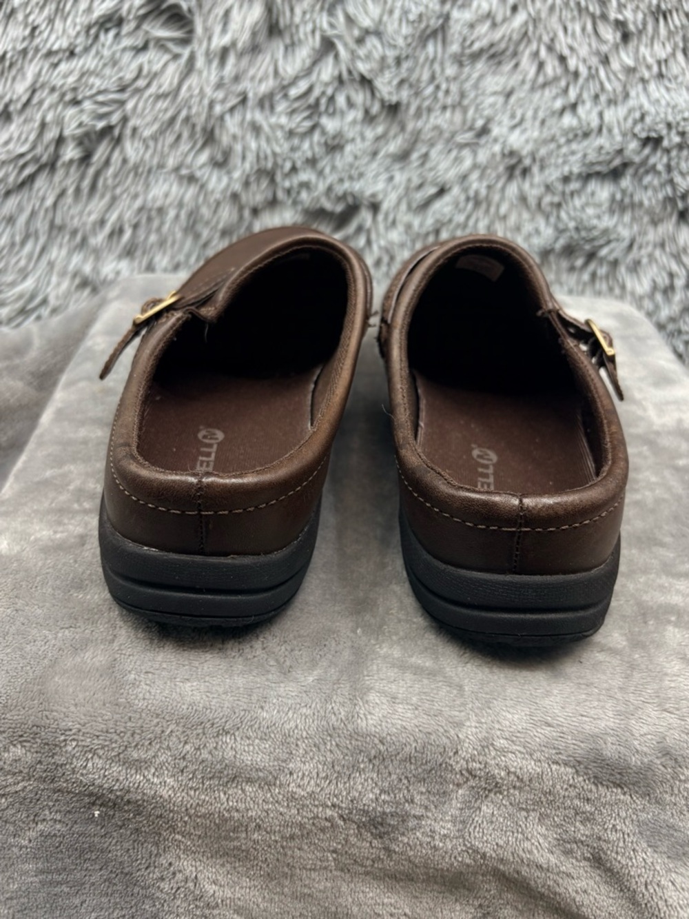 Merrell Clogs Womens 9 Dassie Buckle Coffee Brown Slip On Performance Leather - Picture 4 of 8